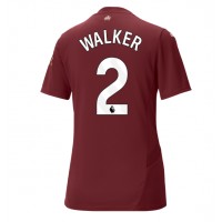 Camisa de Futebol Manchester City Kyle Walker #2 Equipamento Alternativo Mulheres 2024-25 Manga Curta